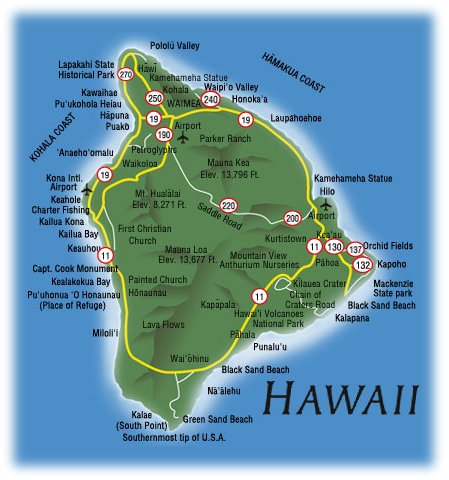 big island hawaii map