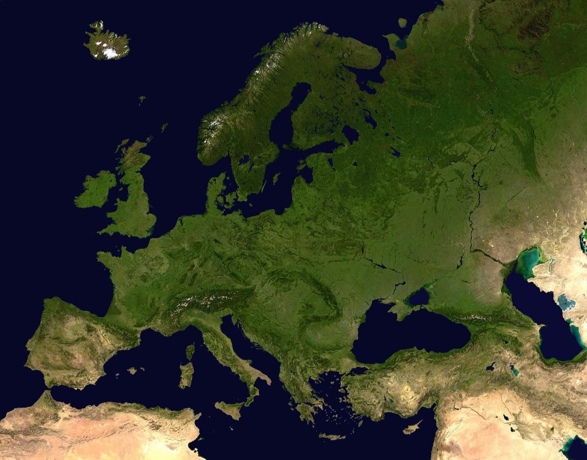 Europe satellite orthographic