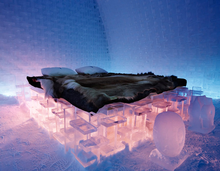its unbearably hot out cool off on a tour of swedens frosty ice hotel