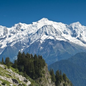 Walk to the Varan hut view of the Mont Blanc range