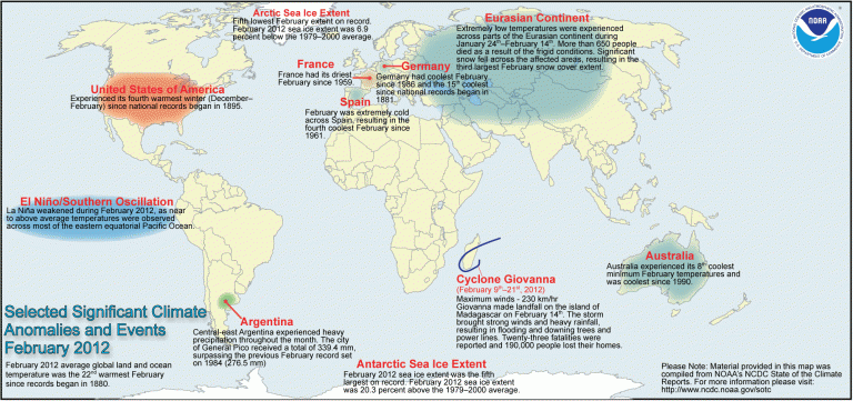 Le temperature del mese di febbraio