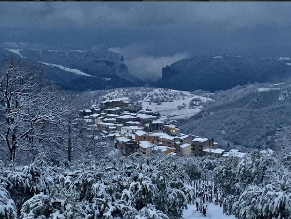 Neve al sud, San Martino D'Agri innevata