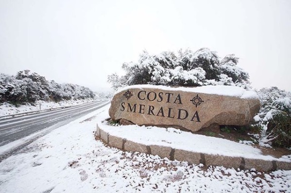 Neve al sud, Costa Smeralda innevata