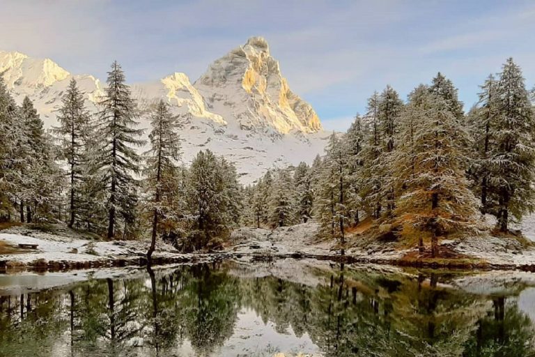 Lago Blu Cervinia inverno