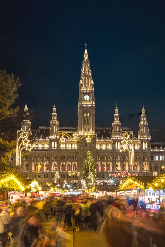 Piazza del municipio di Vienna a Capodanno