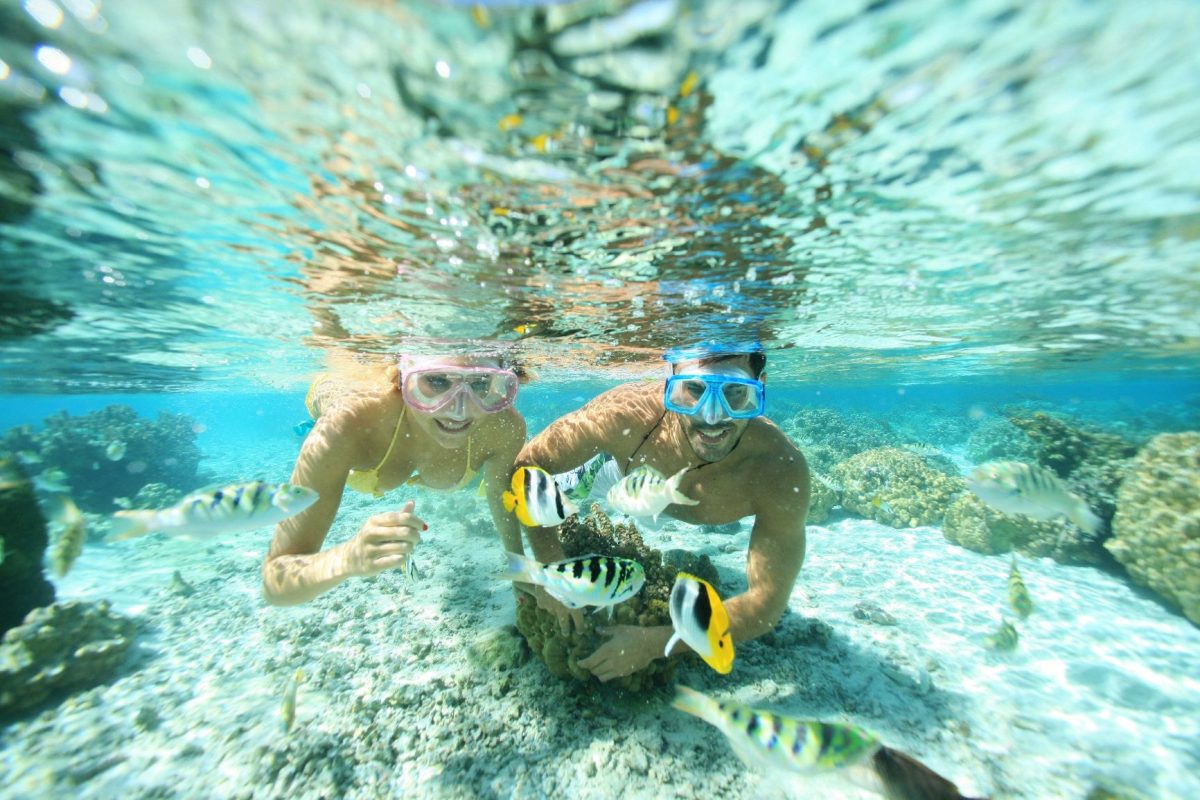 Snorkeling a Tahiti