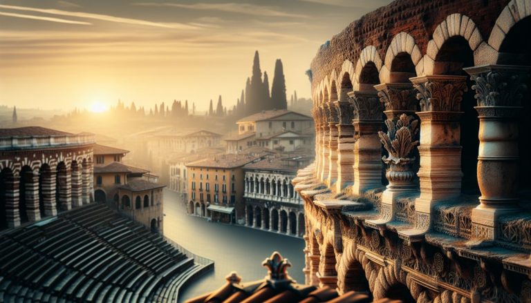 Panorama di Verona con il suo patrimonio storico e romantico