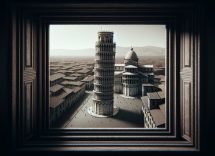 Torre Pendente di Pisa con cielo blu sullo sfondo