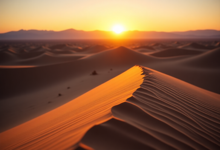 Panorama del deserto del Nevada con casinò in lontananza