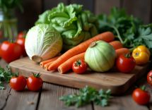 Un piatto di cavoli freschi e merende tradizionali