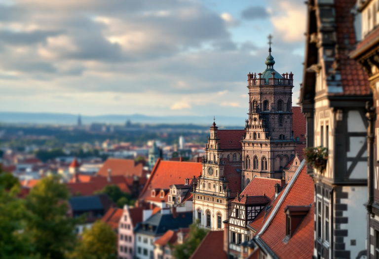 Panorama di Norimberga con monumenti storici e divertimenti