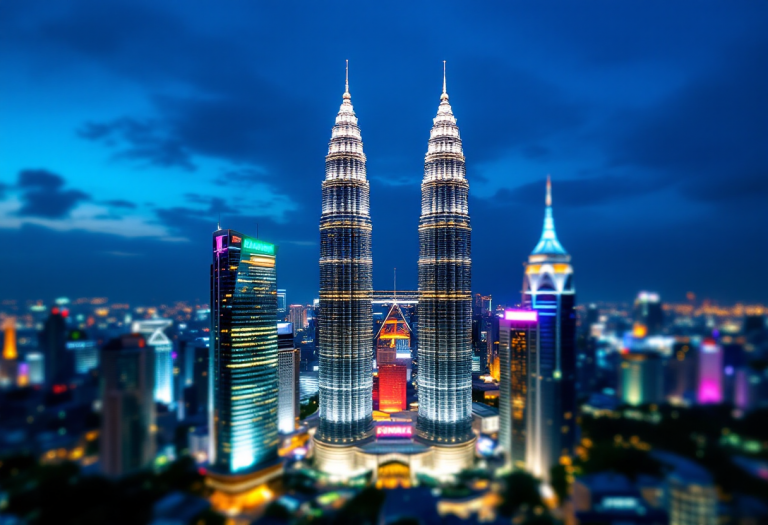 Vista panoramica delle attrazioni di Kuala Lumpur