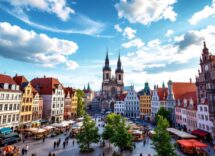 Vista panoramica di Breslavia con il suo architettura unica