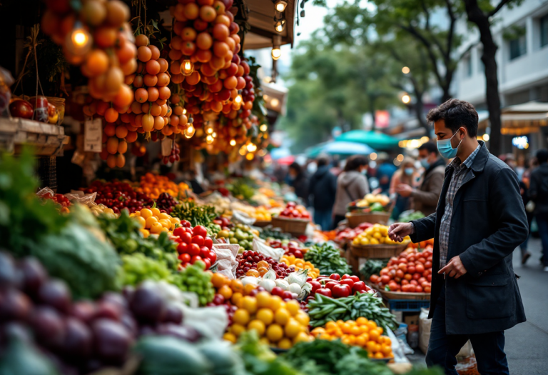 Illustrazione del turismo nel 2040 con tecnologie avanzate