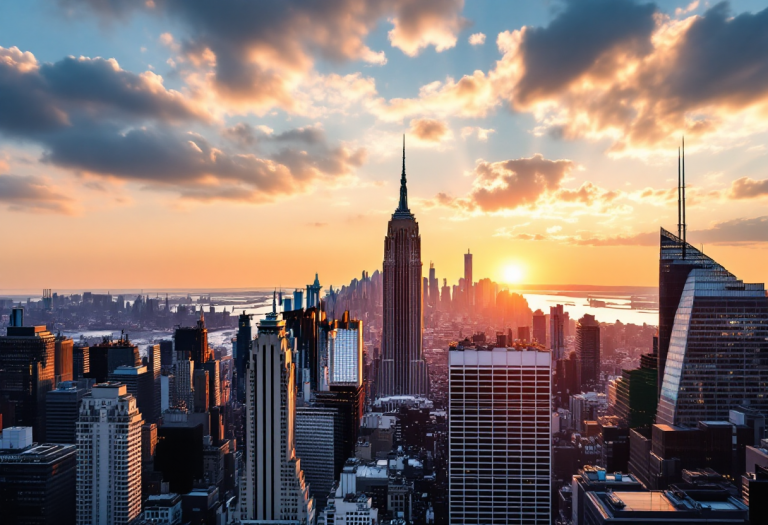 Panorama di New York con grattacieli e Central Park