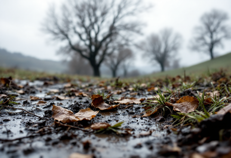 Immagine di maltempo in Italia con venti forti e freddo