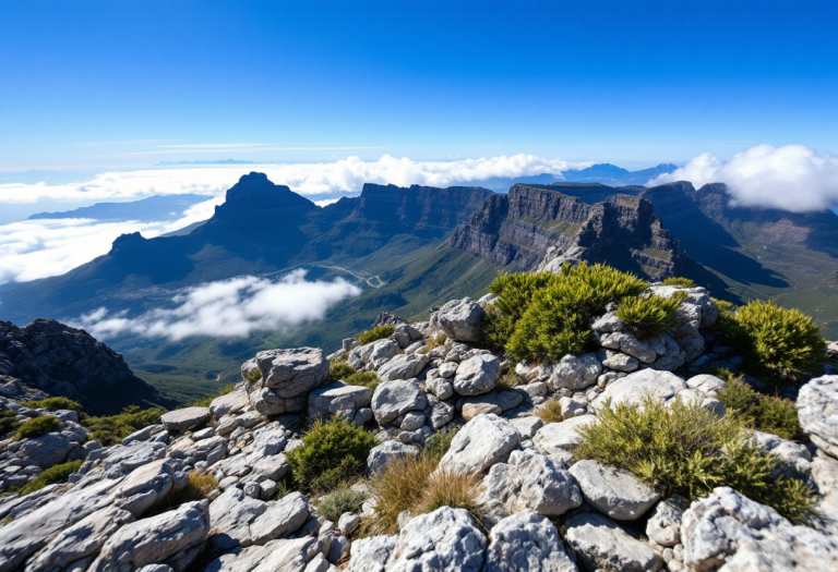 Vista panoramica del Parco Nazionale della Table Mountain