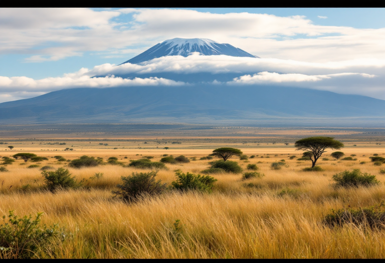 Panorama dell'Amboseli National Park con elefanti