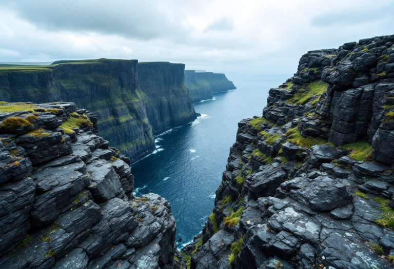 Vista panoramica delle Scogliere di Moher in Irlanda