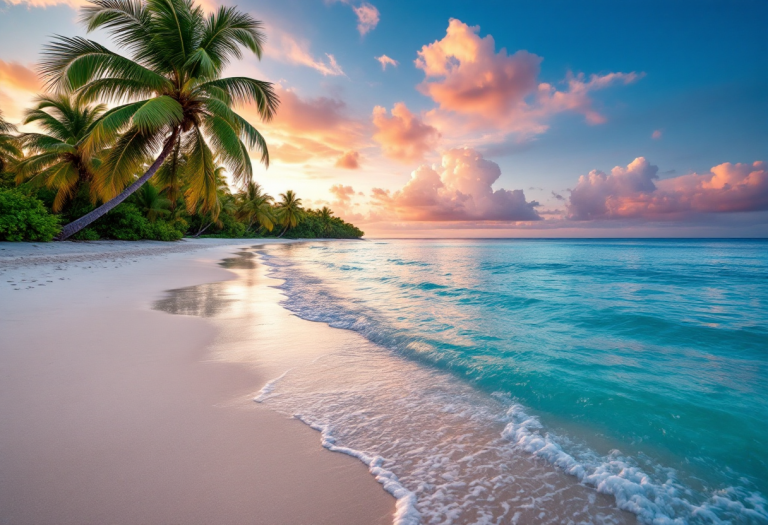 Coppia felice in una romantica destinazione di nozze