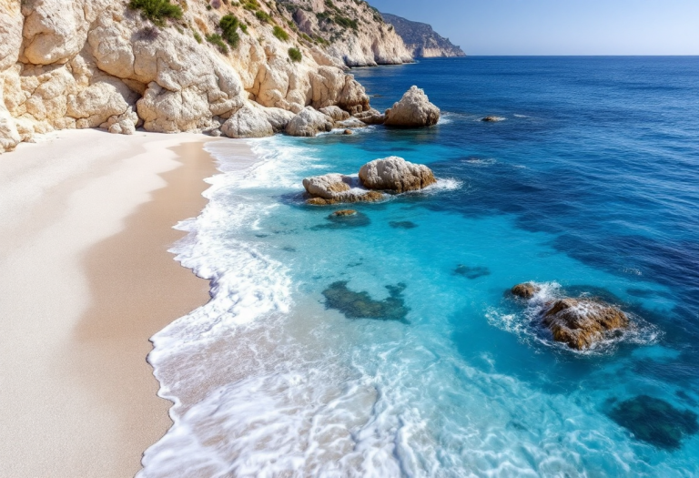 Vista panoramica di Cala Azzurra a Favignana