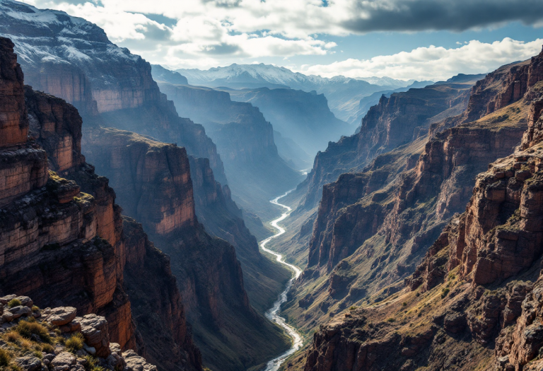Vista panoramica del canyon del Colca in Perù