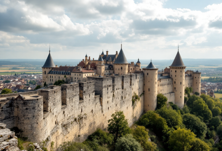 Vista panoramica della città medievale di Carcassonne