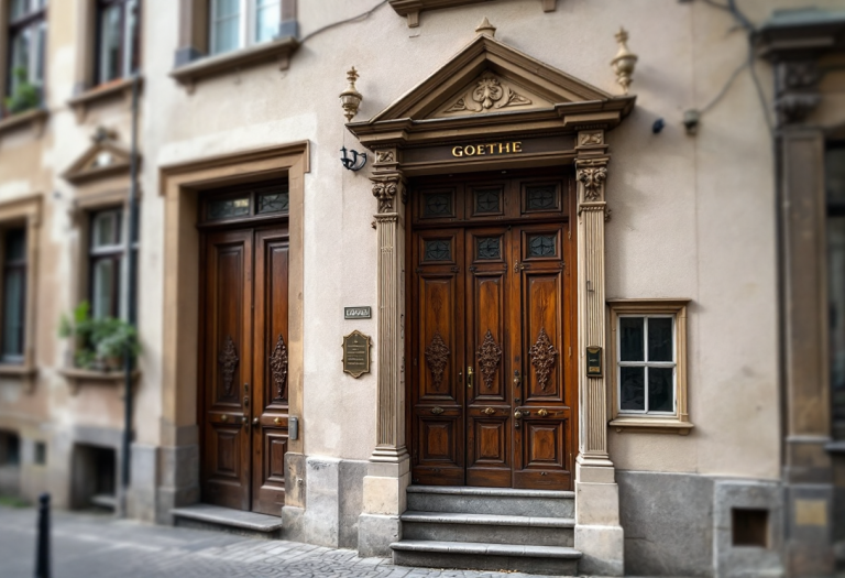 Esterno della casa di Goethe a Francoforte