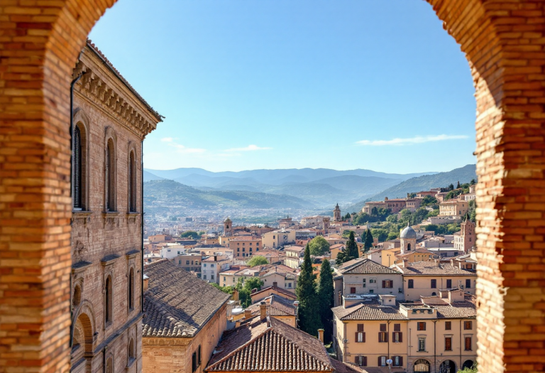Panorama di una città italiana con clima perfetto
