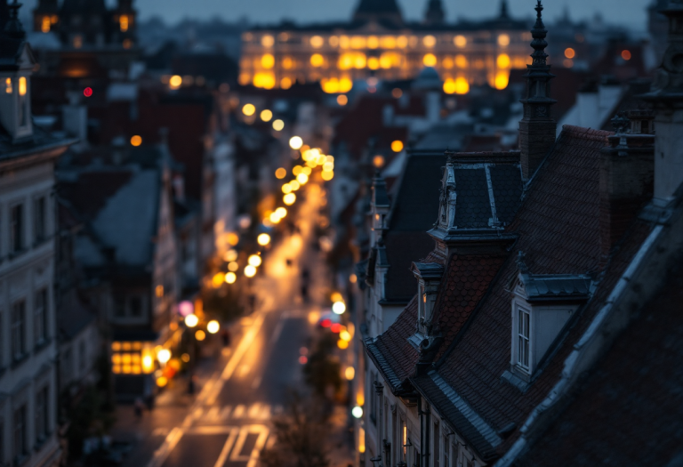 Panorama di Darmstadt con architettura storica