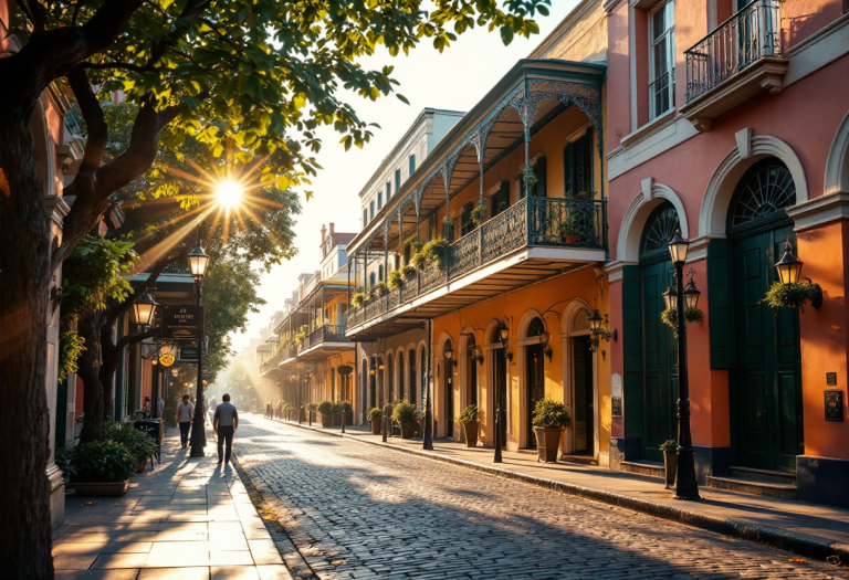 Vista panoramica del Quartiere Francese a New Orleans