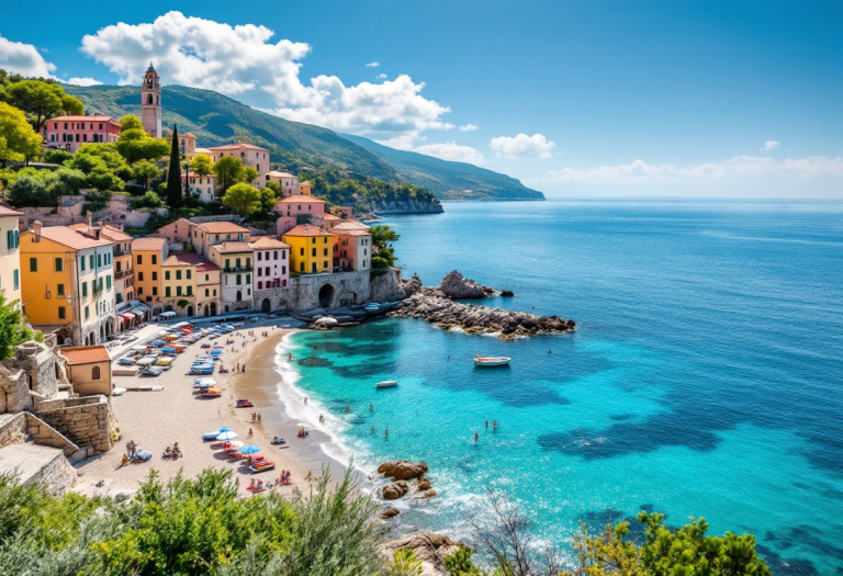 Vista panoramica di Fazana, Istria, con mare e tradizioni locali