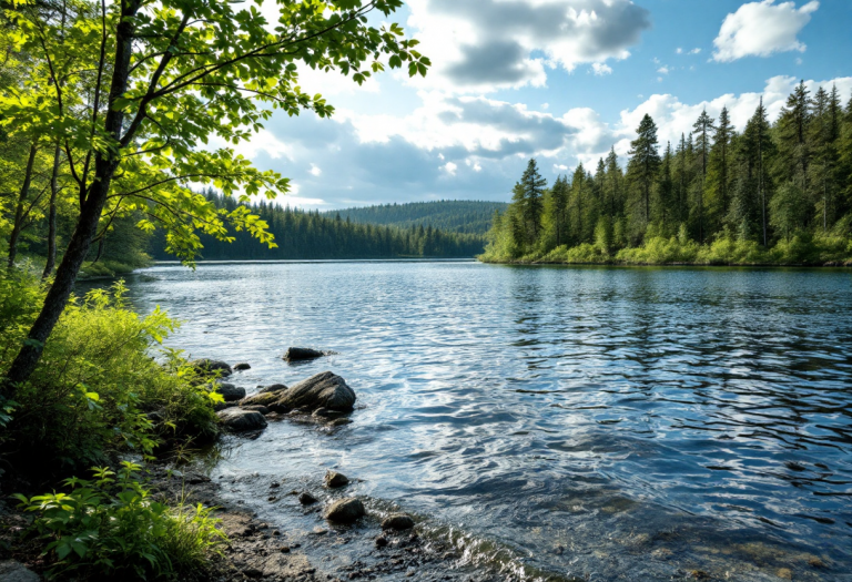 Paesaggio sereno della Finlandia che rappresenta la felicità