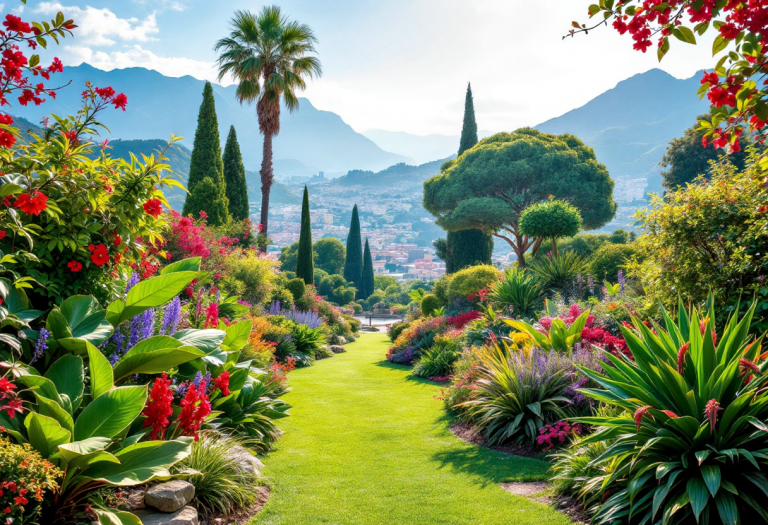Vista panoramica dei giardini Hanbury in Liguria