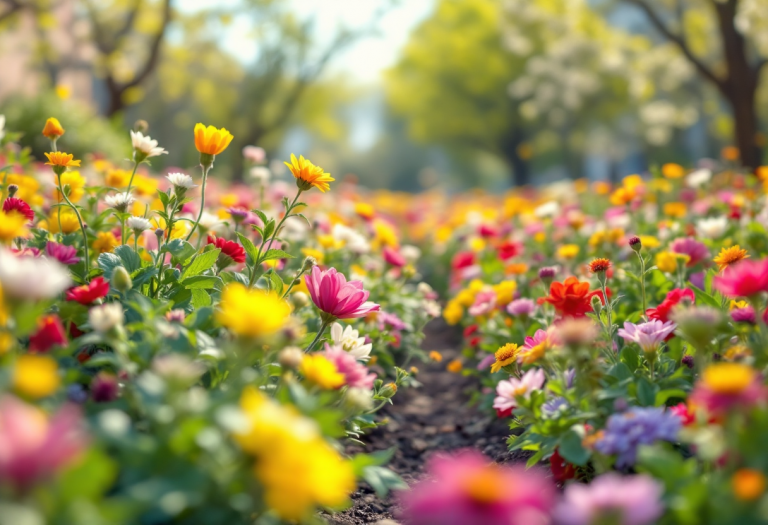 Giardini fioriti in Italia durante la primavera