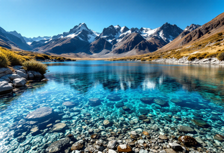 Vista panoramica dei laghi in Patagonia