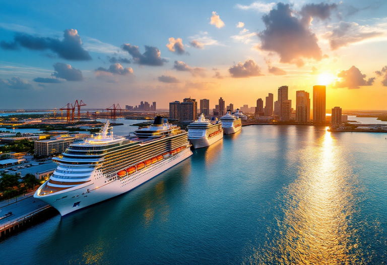 PortMiami con navi da crociera moderne e sostenibili