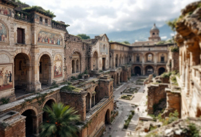 Vista delle domus riaperte di Ercolano, patrimonio storico