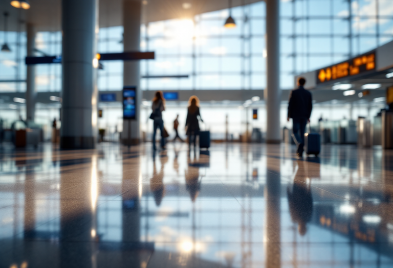 Donna incinta che si prepara per un viaggio in aereo