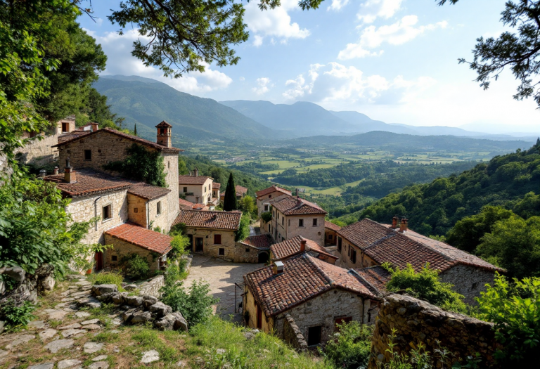 Panorama di Viggiano con elementi di fede e natura