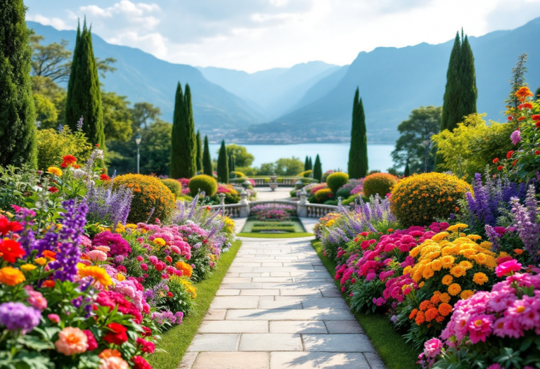 Vista della villa Carlotta sul Lago di Como