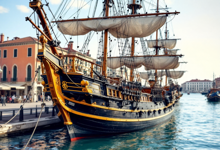 Nave scuola Amerigo Vespucci ormeggiata a Venezia