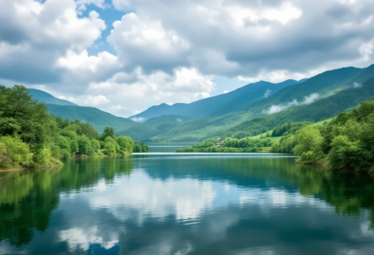 Persone che si rilassano al lago per il benessere