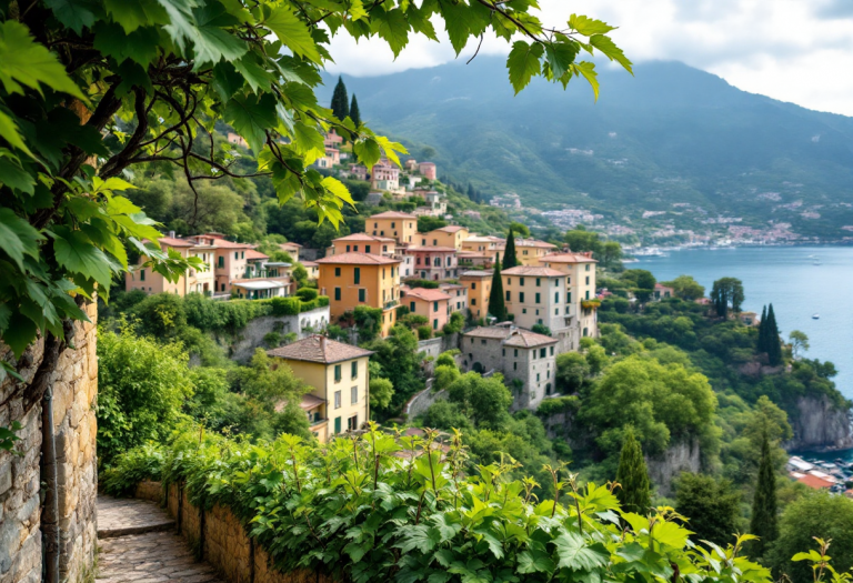 Vista panoramica di Corniglia, uno dei borghi delle Cinque Terre