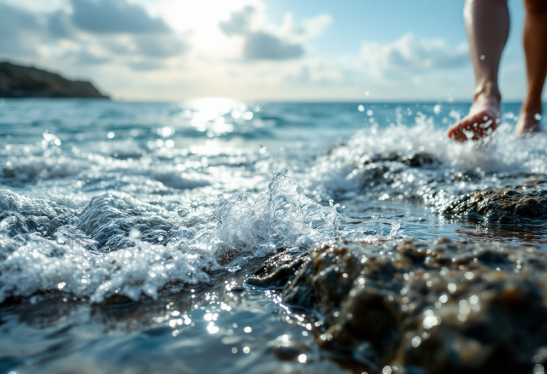 Delfini che saltano nel Mediterraneo