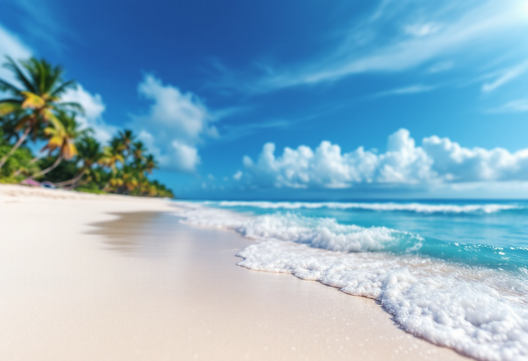Spiaggia paradisiaca di Giava con piatti tipici indonesiani