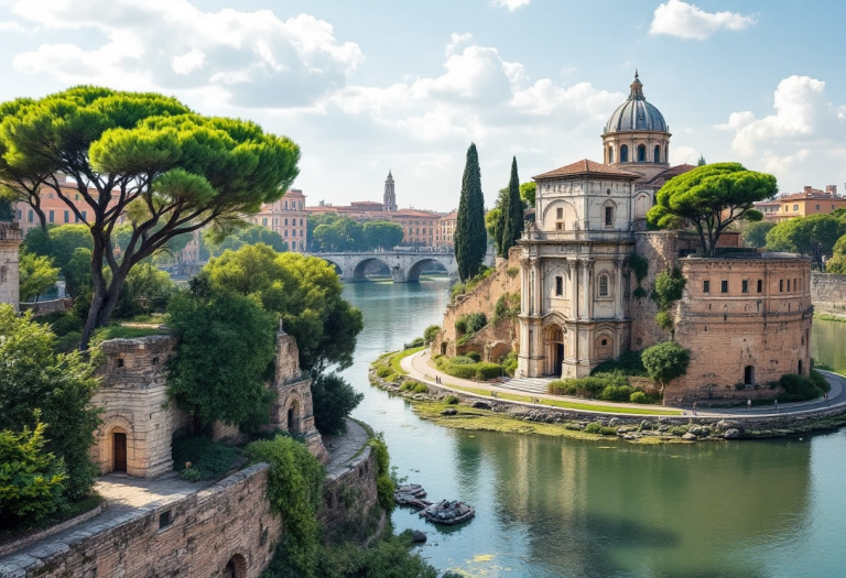 Mappa dell'isola Tiberina a Roma per visitatori