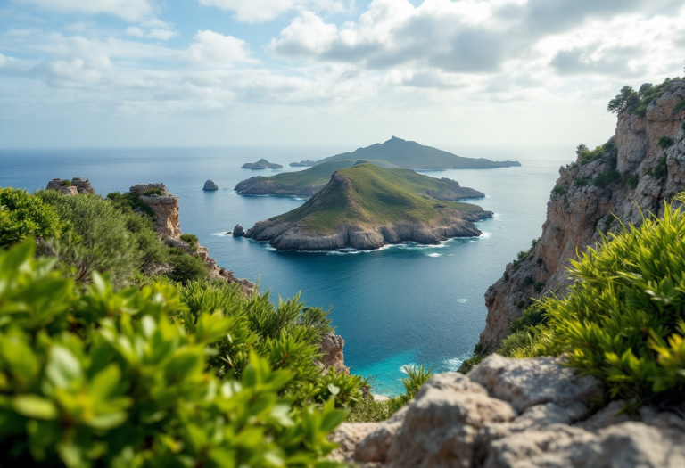 Vista panoramica delle Isole Egadi, area marina protetta
