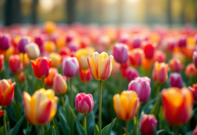 Tulipani colorati nel giardino di Keukenhof