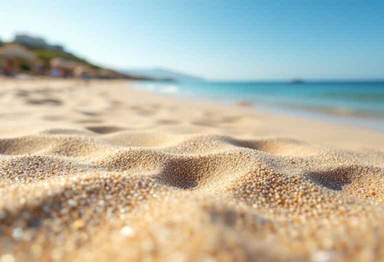 Vista panoramica della Spiaggia La Pelosa in Sardegna